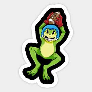 Frog as Footballer with Football and Helmet Sticker